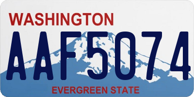 WA license plate AAF5074