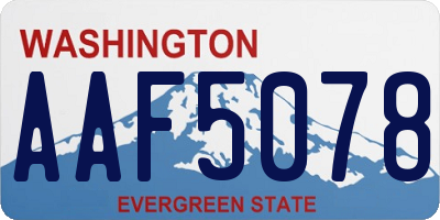 WA license plate AAF5078