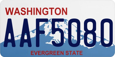 WA license plate AAF5080