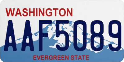 WA license plate AAF5089