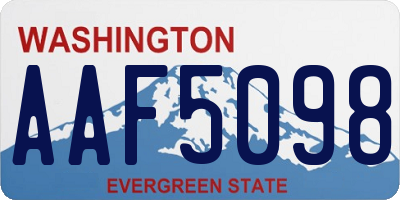 WA license plate AAF5098