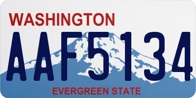 WA license plate AAF5134