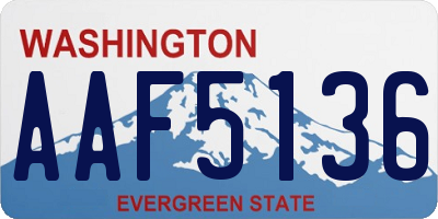 WA license plate AAF5136