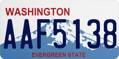 WA license plate AAF5138