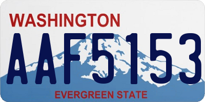 WA license plate AAF5153