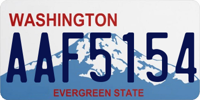 WA license plate AAF5154