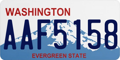 WA license plate AAF5158