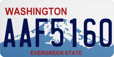 WA license plate AAF5160