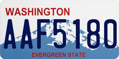 WA license plate AAF5180