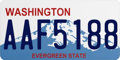 WA license plate AAF5188