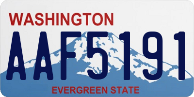 WA license plate AAF5191
