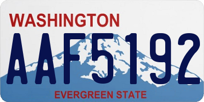 WA license plate AAF5192