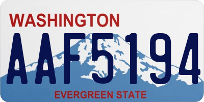 WA license plate AAF5194