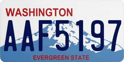 WA license plate AAF5197