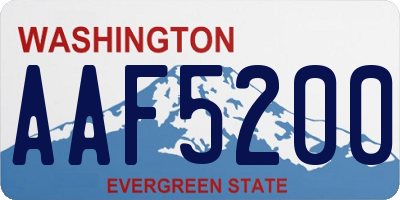 WA license plate AAF5200