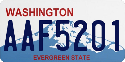 WA license plate AAF5201