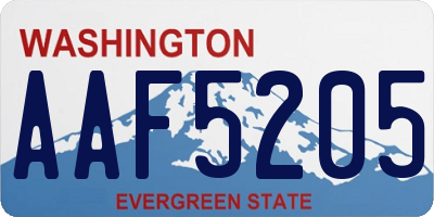 WA license plate AAF5205