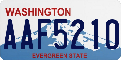 WA license plate AAF5210