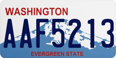 WA license plate AAF5213