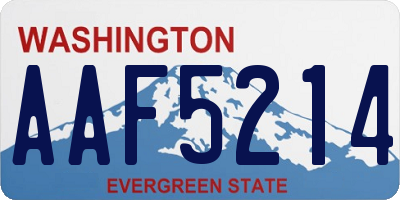 WA license plate AAF5214