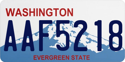 WA license plate AAF5218