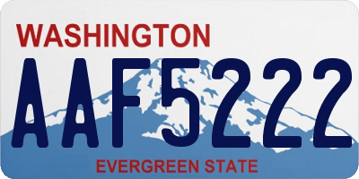 WA license plate AAF5222