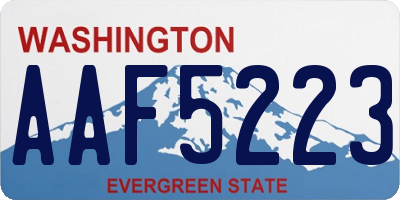WA license plate AAF5223