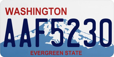 WA license plate AAF5230