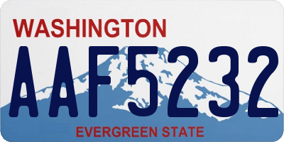 WA license plate AAF5232