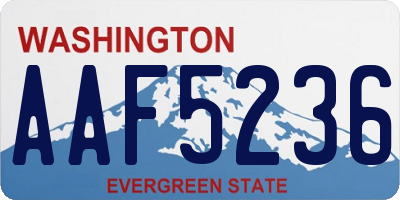 WA license plate AAF5236