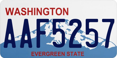 WA license plate AAF5257