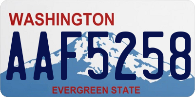WA license plate AAF5258