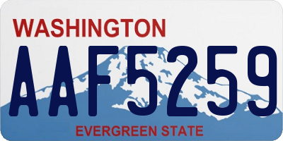 WA license plate AAF5259