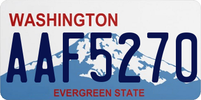 WA license plate AAF5270