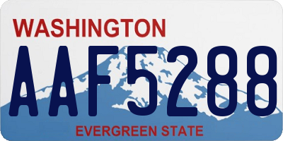 WA license plate AAF5288