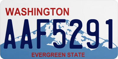 WA license plate AAF5291