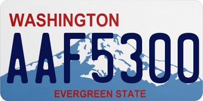 WA license plate AAF5300