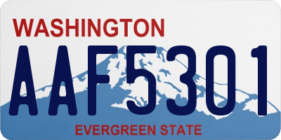 WA license plate AAF5301