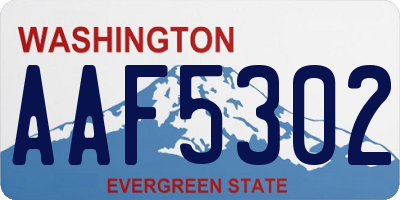 WA license plate AAF5302