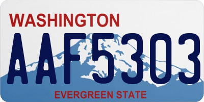 WA license plate AAF5303