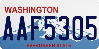 WA license plate AAF5305