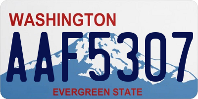 WA license plate AAF5307