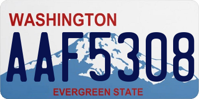 WA license plate AAF5308