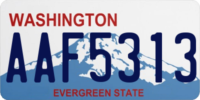 WA license plate AAF5313