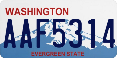 WA license plate AAF5314