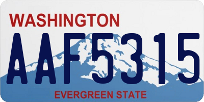 WA license plate AAF5315