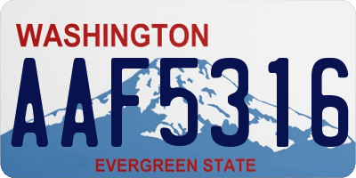 WA license plate AAF5316