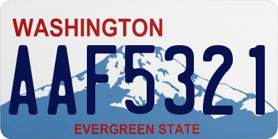 WA license plate AAF5321