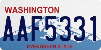 WA license plate AAF5331