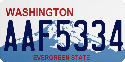 WA license plate AAF5334